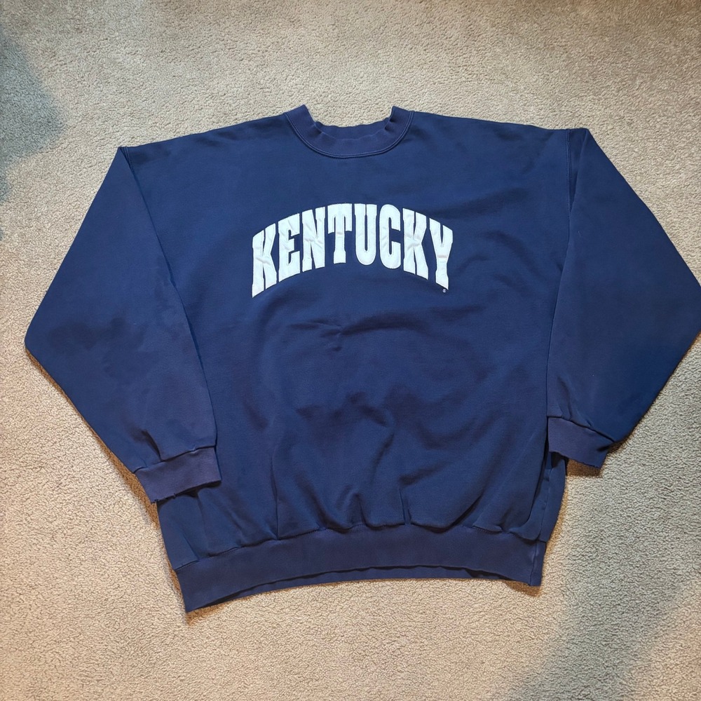 Vintage 90's Dodger University of Kentucky Crewneck Men's XXL Navy Spell out USA